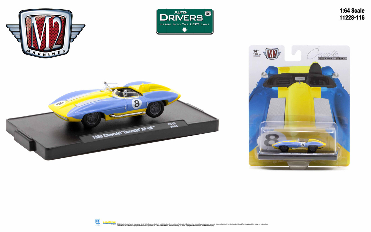 M2 Machines Auto-Drivers 1:64 R116 1959 Chevrolet Corvette XP 86